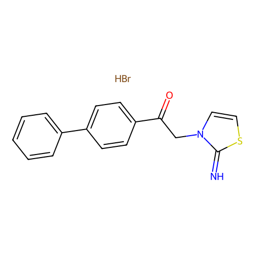 1-(4-Biphenylyl)-2-(2-imino-1,3-thiazol-3(2H)-yl)ethanone hydrobromide structure