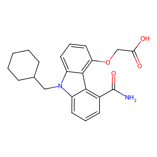 [9-[(Cyclohexyl)methyl]-5-carbamoylcarbazol-4-yl]oxyacetic acid structure