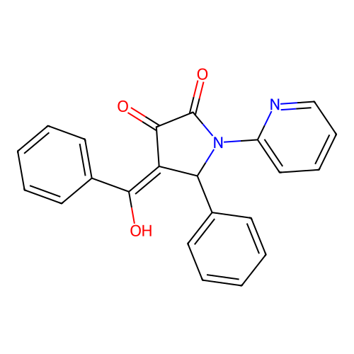 4-benzoyl-3-hydroxy-5-phenyl-1-pyridin-2-yl-1,5-dihydro-2H-pyrrol-2-one structure