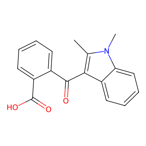 2-(1,2-Dimethylindole-3-carbonyl)benzoic acid structure