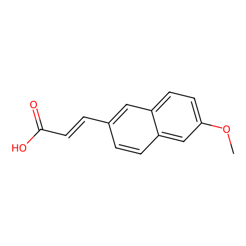 (2E)-3-(6-methoxy-2-naphthyl)acrylic acid structure