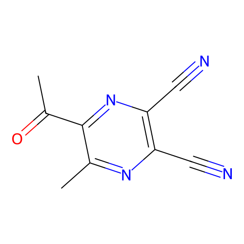 5-Acetyl-6-methylpyrazine-2,3-dicarbonitrile structure