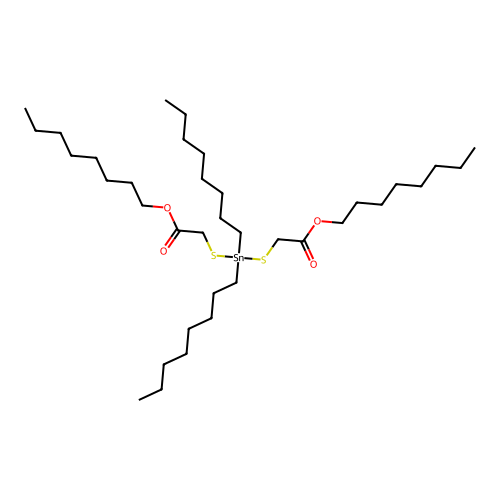 8-Oxa-3,5-dithia-4-stannahexadecanoic acid, 4,4-dioctyl-7-oxo-, octyl ester structure