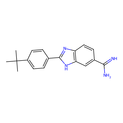 2-[4-(1,1-dimethylethyl)phenyl]-1H-Benzimidazole-5-carboximidamide structure
