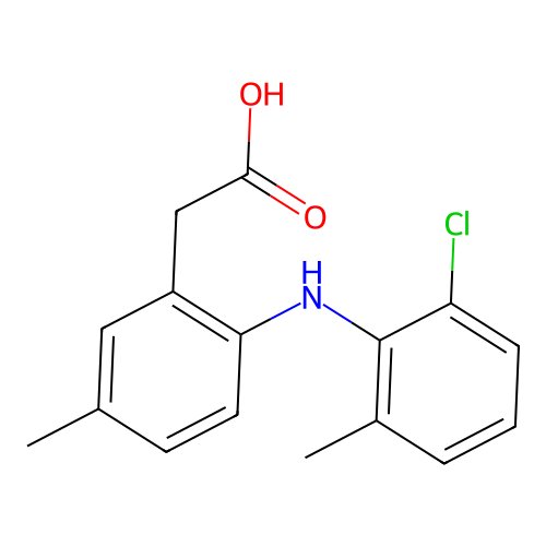 [2-(2-Chloro-6-methylanilino)-5-methylphenyl]acetic acid structure