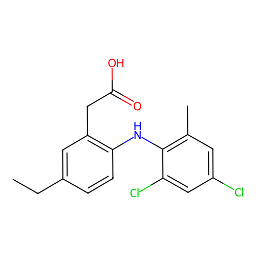 2-[(2,4-Dichloro-6-methylphenyl)amino]-5-ethylbenzeneacetic acid structure
