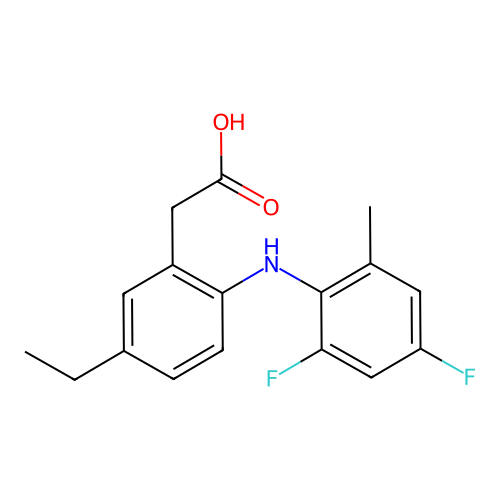 2-[(2,4-Difluoro-6-methylphenyl)amino]-5-ethylbenzeneacetic acid structure