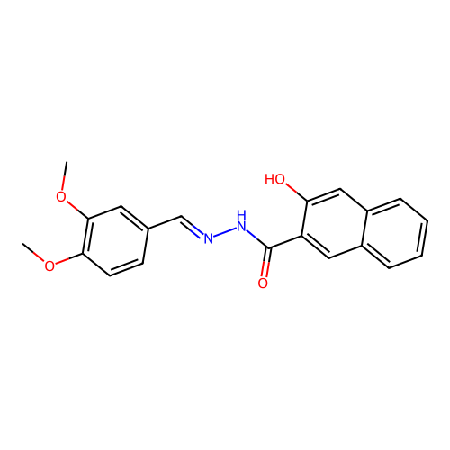 N'-[(E)-(3,4-dimethoxyphenyl)methylidene]-3-hydroxynaphthalene-2-carbohydrazide structure