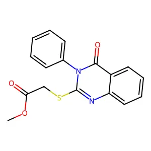 Methyl 2-((4-oxo-3-phenyl-3,4-dihydroquinazolin-2-yl)thio)acetate structure