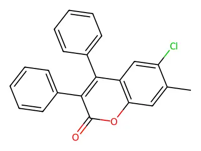 6-Chloro-3,4-diphenyl-7-methylcoumarin structure