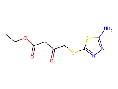 Ethyl 4-[(5-amino-1,3,4-thiadiazol-2-yl)thio]-3-oxobutanoate structure