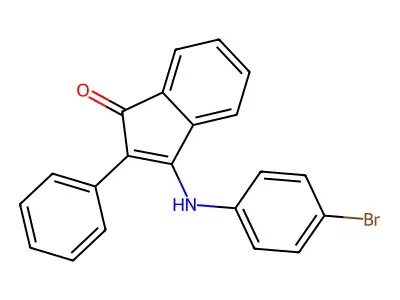 3-(4-bromoanilino)-2-phenyl-1H-inden-1-one structure