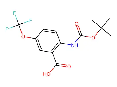 2-[(tert-Butoxycarbonyl)amino]-5-(trifluoromethoxy)benzoic acid structure