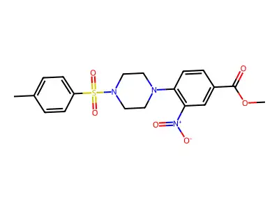 Methyl 4-{4-[(4-methylphenyl)sulfonyl]piperazino}-3-nitrobenzenecarboxylate structure