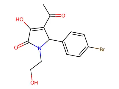 3-acetyl-2-(4-bromophenyl)-4-hydroxy-1-(2-hydroxyethyl)-2H-pyrrol-5-one structure