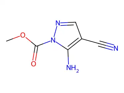 methyl 5-amino-4-cyano-1H-pyrazole-1-carboxylate structure