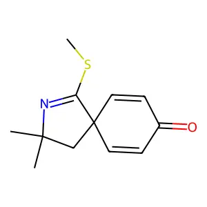 3,3-Dimethyl-1-(methylthio)-2-azaspiro[4.5]deca-1,6,9-trien-8-one structure