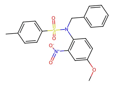 N-benzyl-N-(4-methoxy-2-nitrophenyl)-4-methylbenzenesulfonamide structure