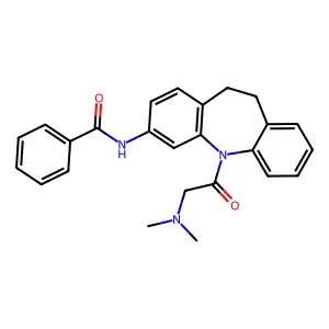 N-[11-[2-(dimethylamino)acetyl]-5,6-dihydrobenzo[b][1]benzazepin-2-yl]benzamide structure