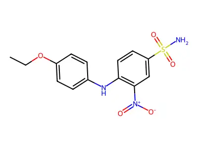 Benzenesulfonamide, 4-((4-ethoxyphenyl)amino)-3-nitro- structure