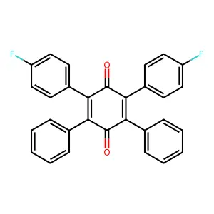 p-Benzoquinone, 2,6-bis(p-fluorophenyl)-3,5-diphenyl- structure