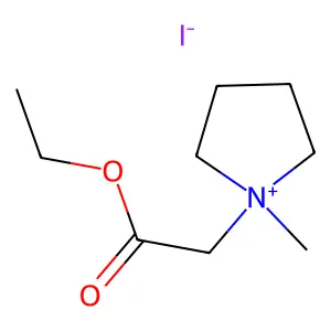 1-(2-Ethoxy-2-oxoethyl)-1-methylpyrrolidin-1-ium iodide structure