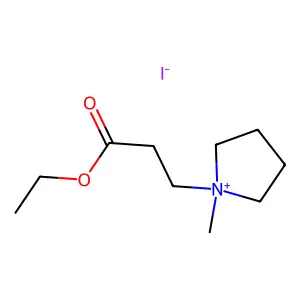 1-(3-Ethoxy-3-oxopropyl)-1-methylpyrrolidin-1-ium iodide structure