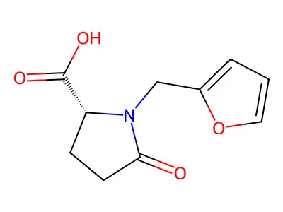1-(Furan-2-ylmethyl)-5-oxopyrrolidine-2-carboxylic acid structure