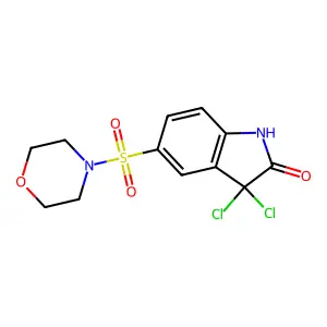 3,3-dichloro-5-(morpholin-4-ylsulfonyl)-1,3-dihydro-2H-indol-2-one structure