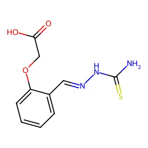 2-[2-[(Carbamothioylhydrazinylidene)methyl]phenoxy]acetic acid structure