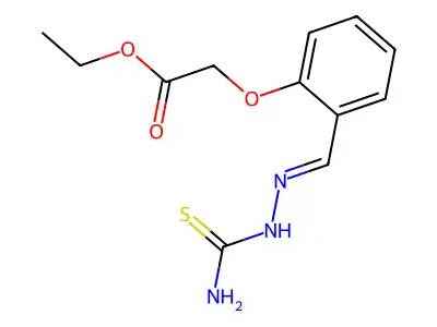 Ethyl 2-[2-[(carbamothioylhydrazinylidene)methyl]phenoxy]acetate structure