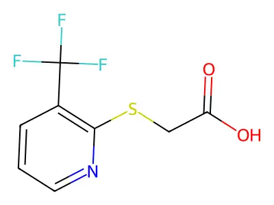 {[3-(Trifluoromethyl)pyridin-2-yl]thio}acetic acid structure