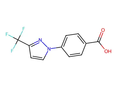 4-[3-(trifluoromethyl)-1H-pyrazol-1-yl]benzoic acid structure