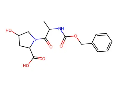 N-[(benzyloxy)carbonyl]alanyl-4-hydroxyproline structure