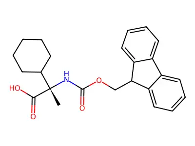 (2S)-2-cyclohexyl-2-({[(9H-fluoren-9-yl)methoxy]carbonyl}amino)propanoic acid structure