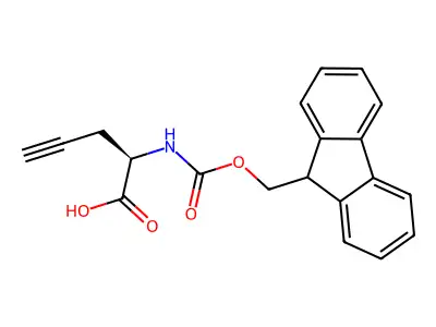 2-({[(9H-fluoren-9-yl)methoxy]carbonyl}amino)pent-4-ynoic acid structure