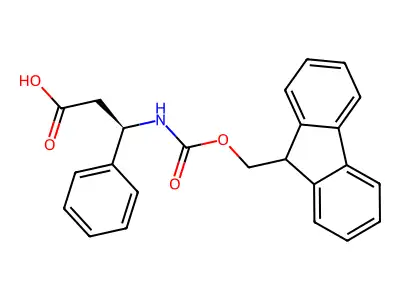 Fmoc-(R)-3-amino-3-phenylpropionic acid structure