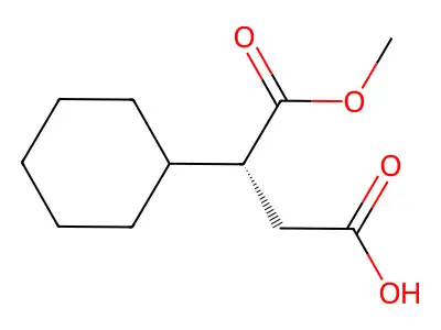 (3R)-3-cyclohexyl-4-methoxy-4-oxobutanoic acid structure
