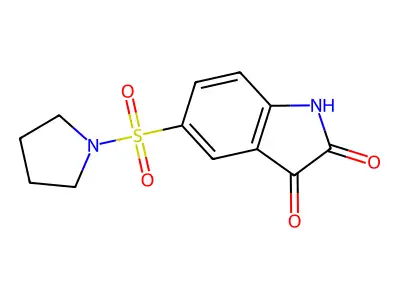 5-(Pyrrolidin-1-ylsulfonyl)indoline-2,3-dione structure