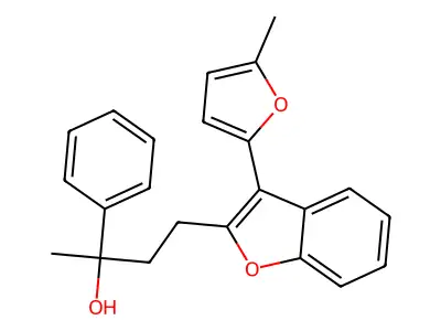 4-[3-(5-Methylfuran-2-yl)-1-benzofuran-2-yl]-2-phenylbutan-2-ol structure