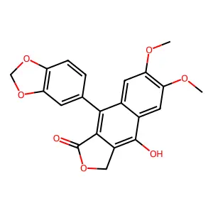 9-(1,3-Benzodioxol-5-yl)-4-hydroxy-6,7-dimethoxynaphtho(2,3-c)furan-1(3H)-one structure