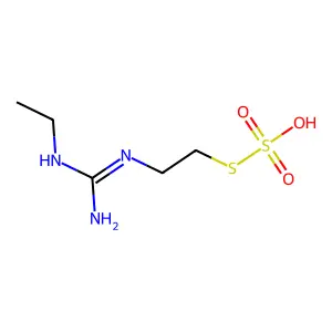 Ethanethiol, 2-(3-ethyl)guanidino-, hydrogen sulfate (ester) structure