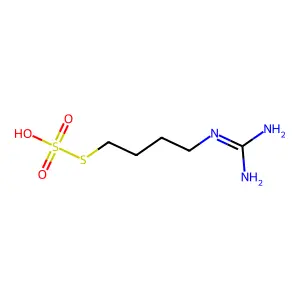 Butanethiol, 4-guanidino-, hydrogen sulfate (ester) structure
