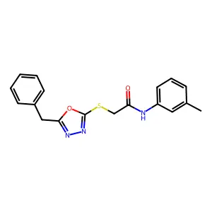 2-((5-Benzyl-1,3,4-oxadiazol-2-yl)thio)-N-(m-tolyl)acetamide structure