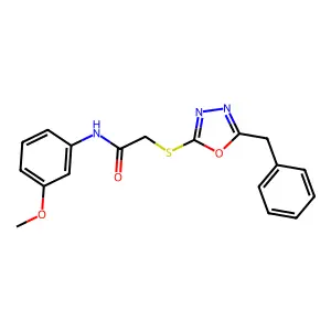 2-[(5-benzyl-1,3,4-oxadiazol-2-yl)sulfanyl]-N-(3-methoxyphenyl)acetamide structure