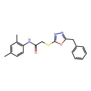 2-((5-Benzyl-1,3,4-oxadiazol-2-yl)thio)-N-(2,4-dimethylphenyl)acetamide structure