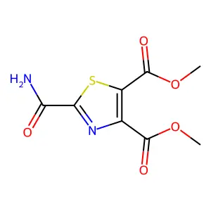 4,5-Thiazoledicarboxylic acid, 2-carbamoyl-, dimethyl ester structure