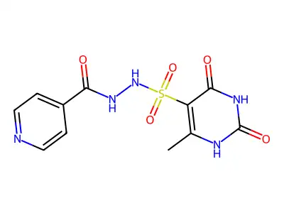 Methyldioxotetrahydropyrimidine sulfonisonicotinoyl hydrazide structure