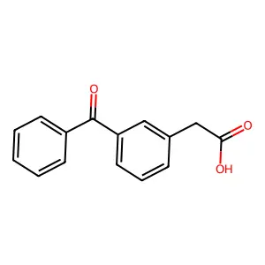 (3-Benzoylphenyl)acetic acid structure
