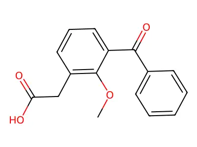 (3-苯甲酰-2-甲氧基苯基)乙酸 structure